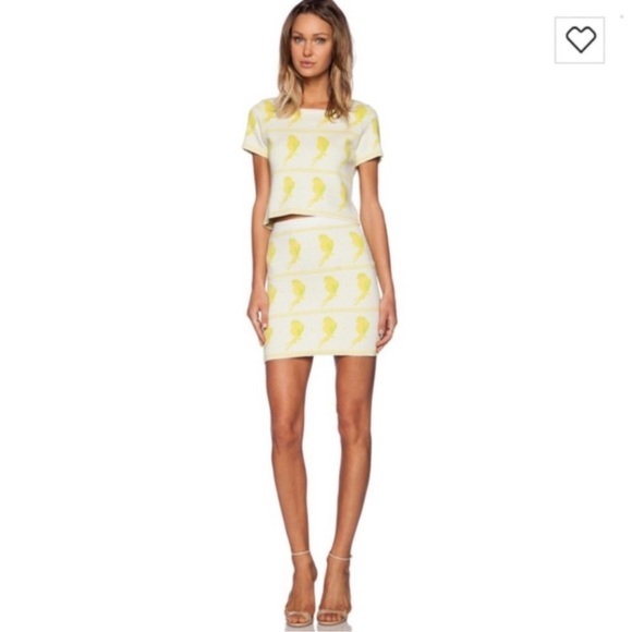 For Love & Lemons Knitz Flock to Me Birdie Size Large Crop Top & Size Med Skirt - Picture 1 of 14